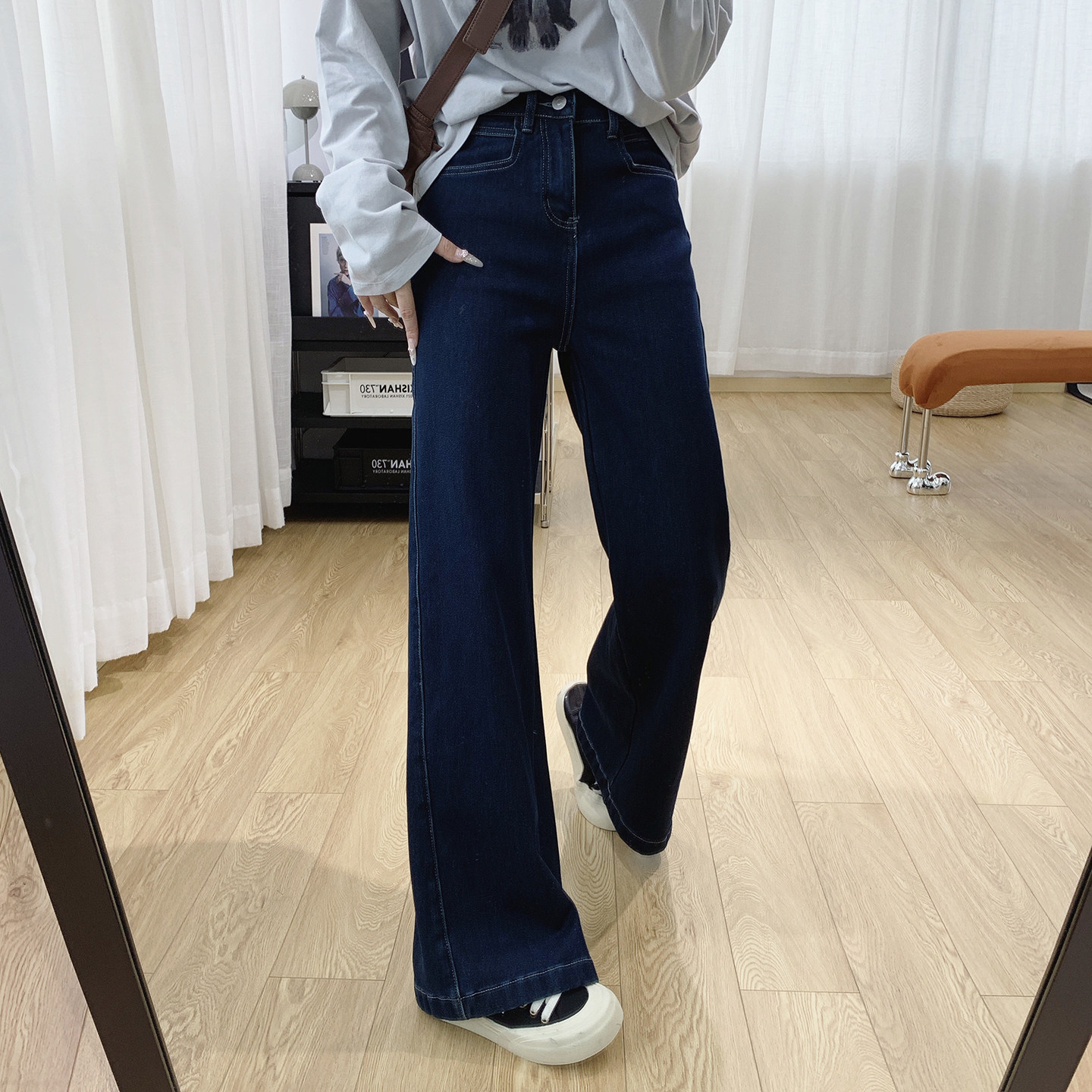 清仓特价四面弹高腰显瘦不贴腿加绒大筒喇叭牛仔裤女秋冬裤子阔腿,女装/女士精品,牛仔裤,淘宝优惠券,粉丝福利购,淘宝优惠卷