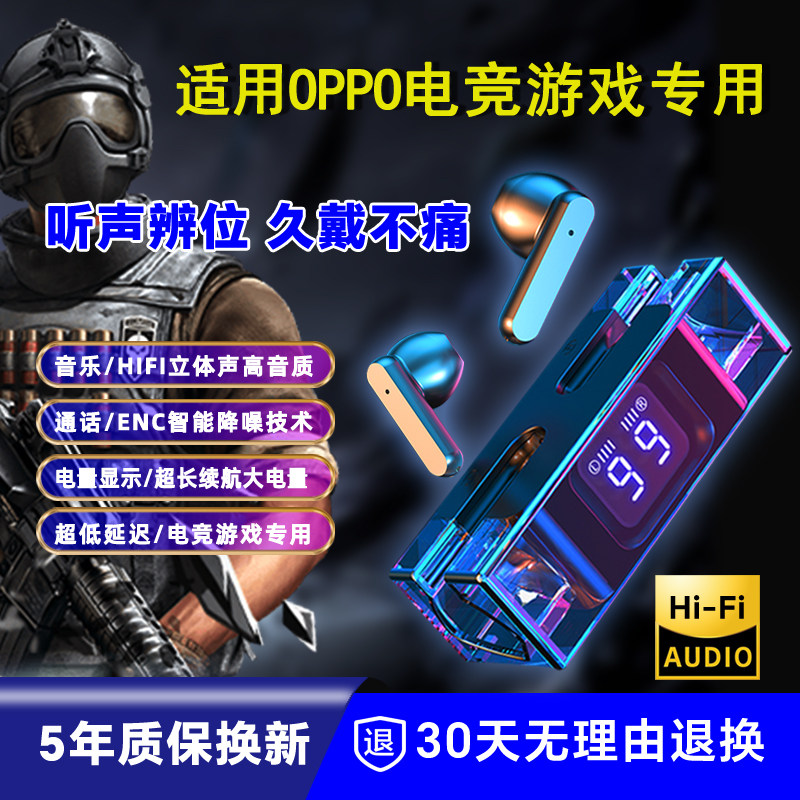 无线蓝牙耳机2026新款适用OPPO手机游戏专用高音质超长续航大电量