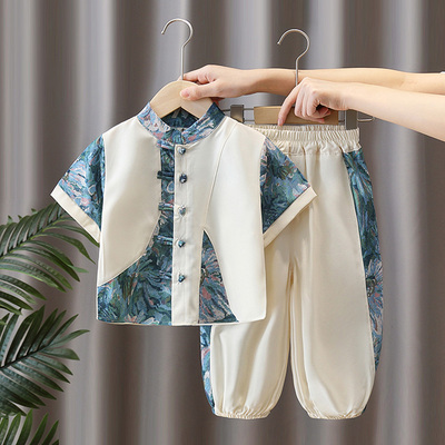 汉服男童夏季日常可穿薄款套装