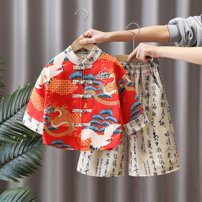 男童汉服套装加绒加厚中国唐装