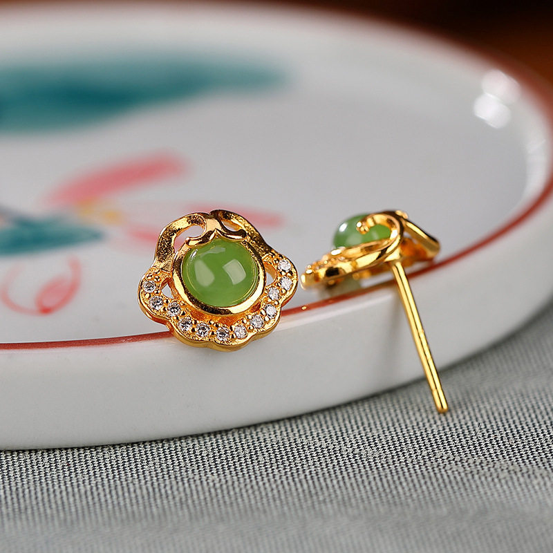 气质国风小巧如意祥云耳钉女中式古典高级感轻奢文艺耳环耳饰品