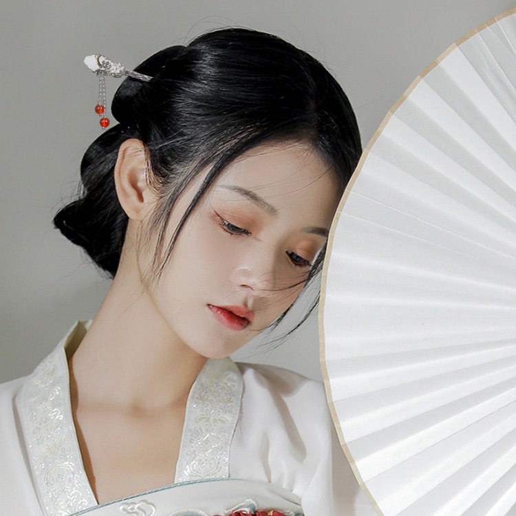 玉兰芬芳 高级感古风发簪女汉服发饰流苏步摇簪子中国风盘发发钗