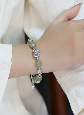 葫芦花苞手链女新中式复古中国风仿和田玉手串小众高级感手饰品