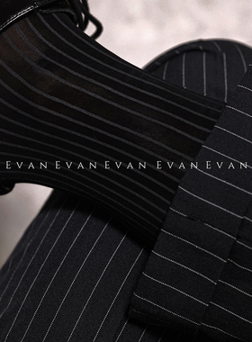 正装陨石黑条纹镜面丝袜2024爆款男士西装袜商务中长筒舒适绅士