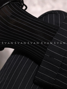 正装陨石黑条纹镜面丝袜2024爆款男士西装袜商务中长筒舒适绅士