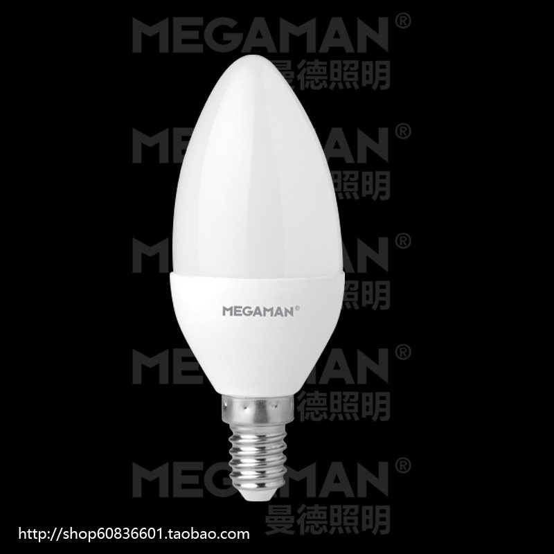 德国 MEGAMAN曼佳美 LED 6W 调光 蜡烛灯 水晶灯尖泡 调色