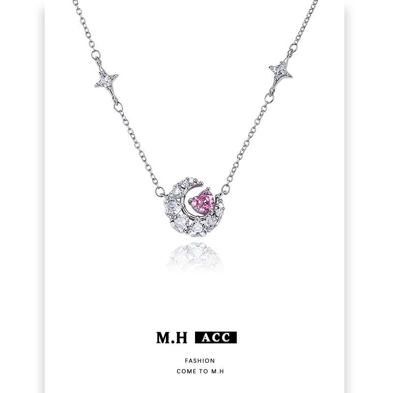 星月吊坠项链配饰女款2026新款轻奢小众设计高级感时尚百搭锁骨链