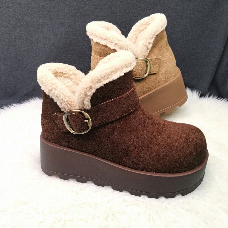 红蜻蜓雪地靴女秋冬新款厚底加绒