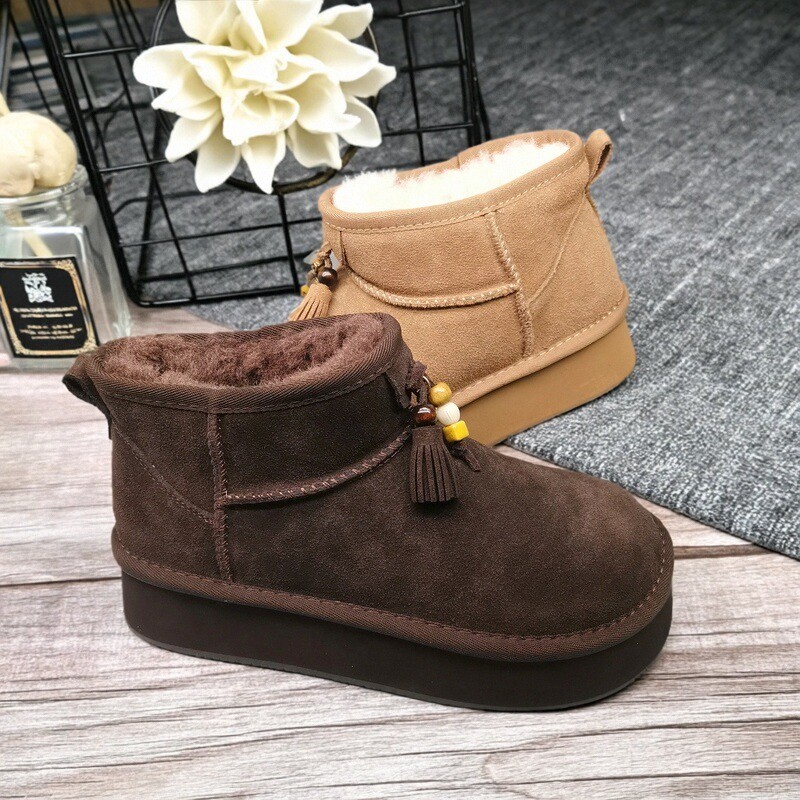 红蜻蜓雪地靴女秋冬新款厚底加绒