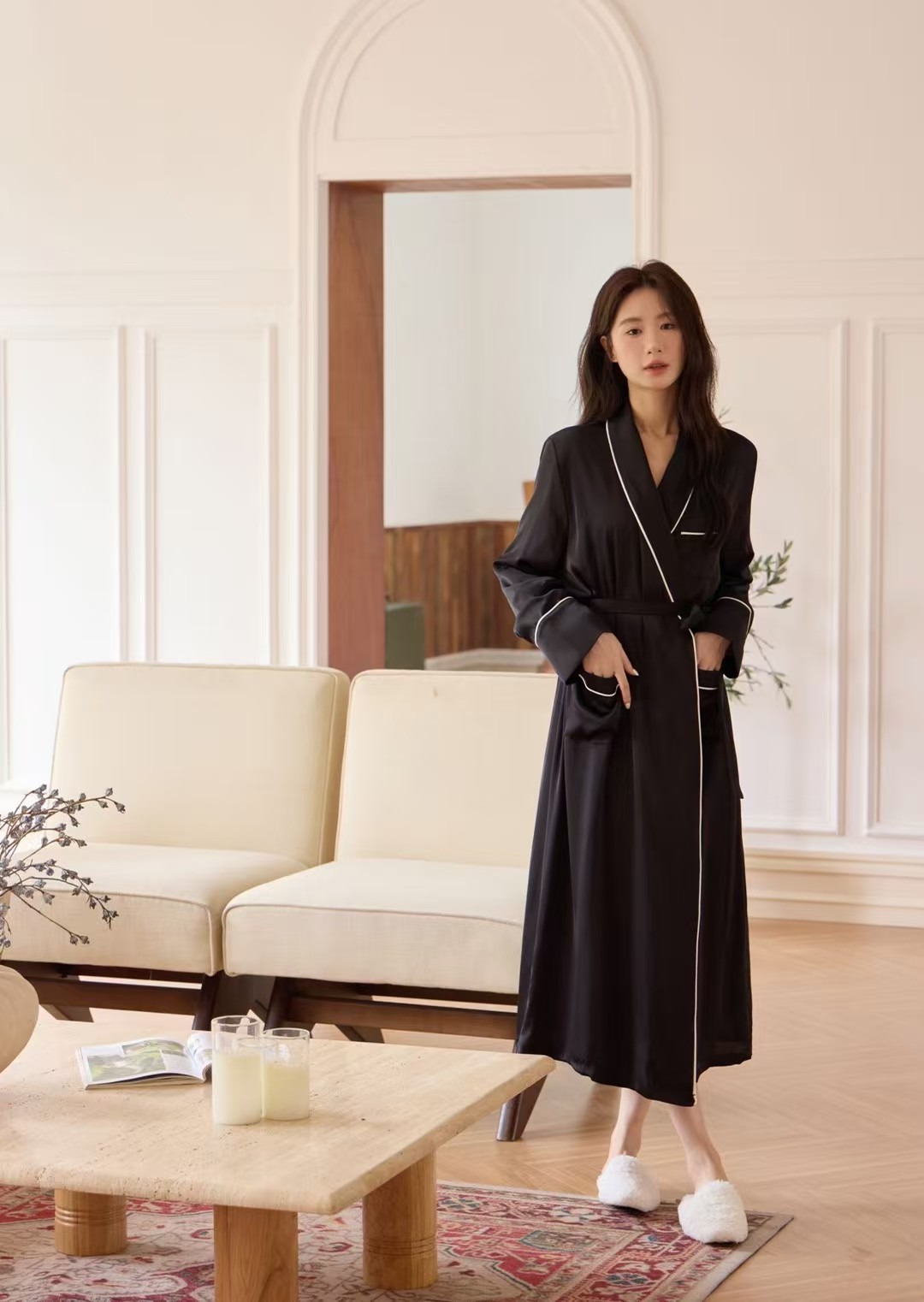 新款长袖睡衣女士睡袍加厚浴袍秋冬季性感长款丝滑加绒休闲家居服,女士内衣/男士内衣/家居服,睡袍/浴袍,淘宝优惠券,粉丝福利购,淘宝优惠卷