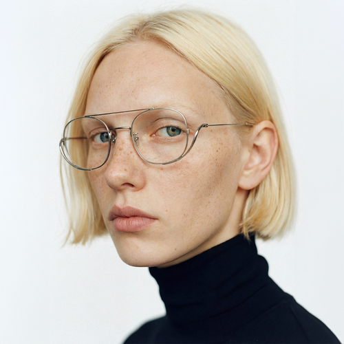 【七夕礼物】JINNNN BOWIE 椭圆形复古银边金属护眼墨镜太阳镜