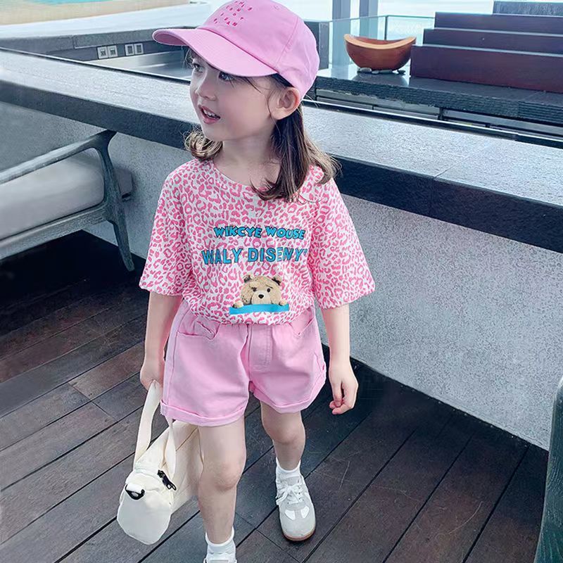 女童夏装粉色洋气两件套