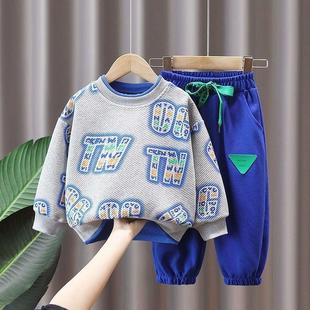 男童春季套装韩版时尚卫衣裤子两件套四五7八9十岁男孩衣服春秋款