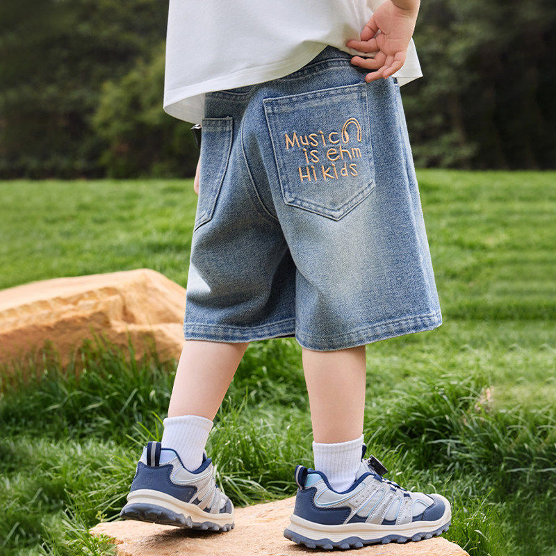 男童牛仔短裤夏季外穿薄款男大童宽松五分裤韩版百搭男孩夏天裤子