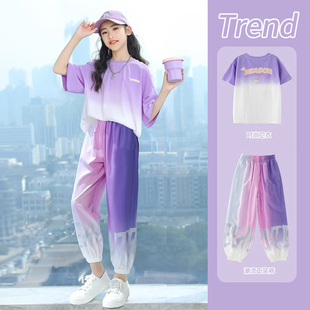 初中女生夏装套装女大童宽松薄款运动服女童夏季短袖裤子两件套