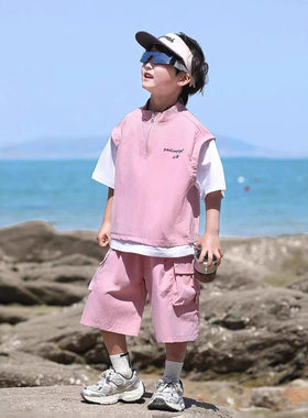 男童夏装短袖短裤套装