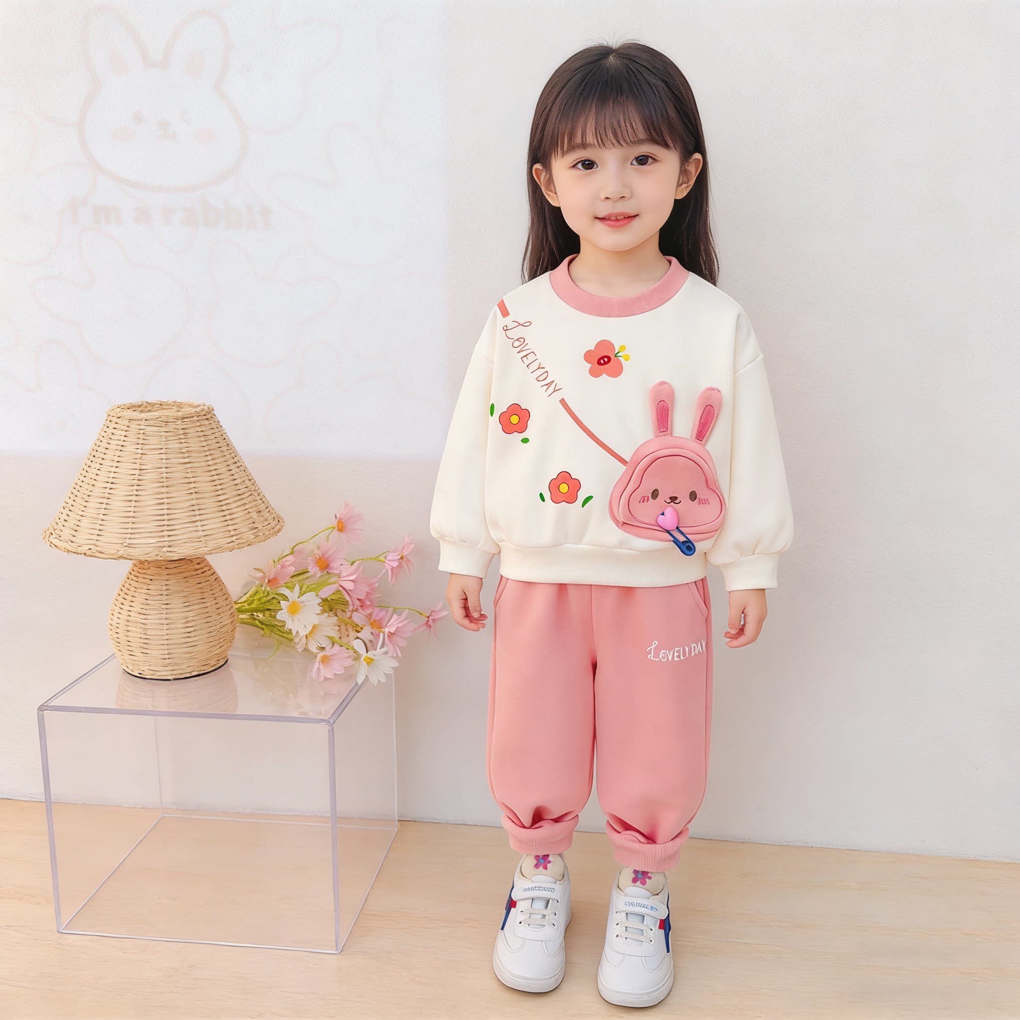 婴儿衣服春季洋气女童卫衣裤子套装9十个月一两3四岁女宝宝春秋装