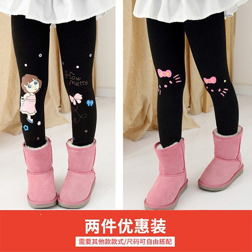 女童冬季加绒加厚打底裤