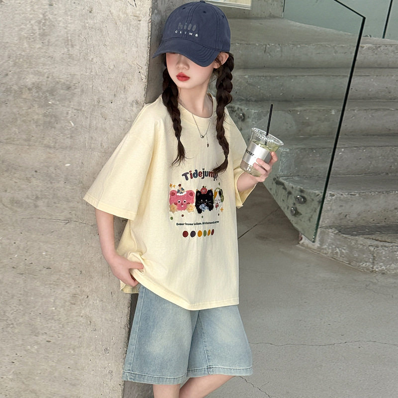 女童夏装短袖短裤套装