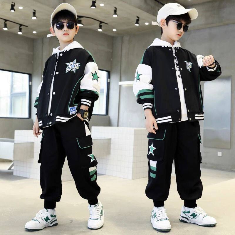 男童春秋棒球服两件套