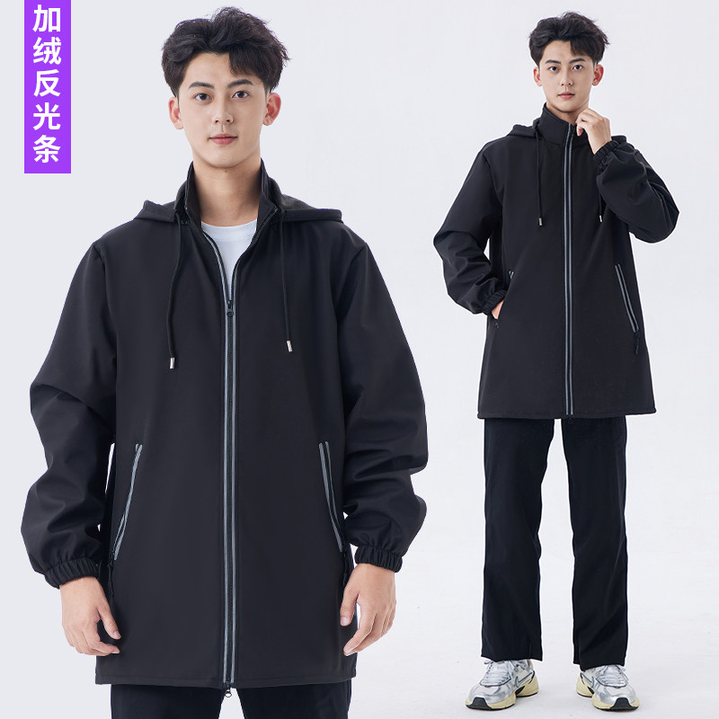 加绒加厚罩衣女冬季大码车间发型师新款冬季款工作服外罩男女学生