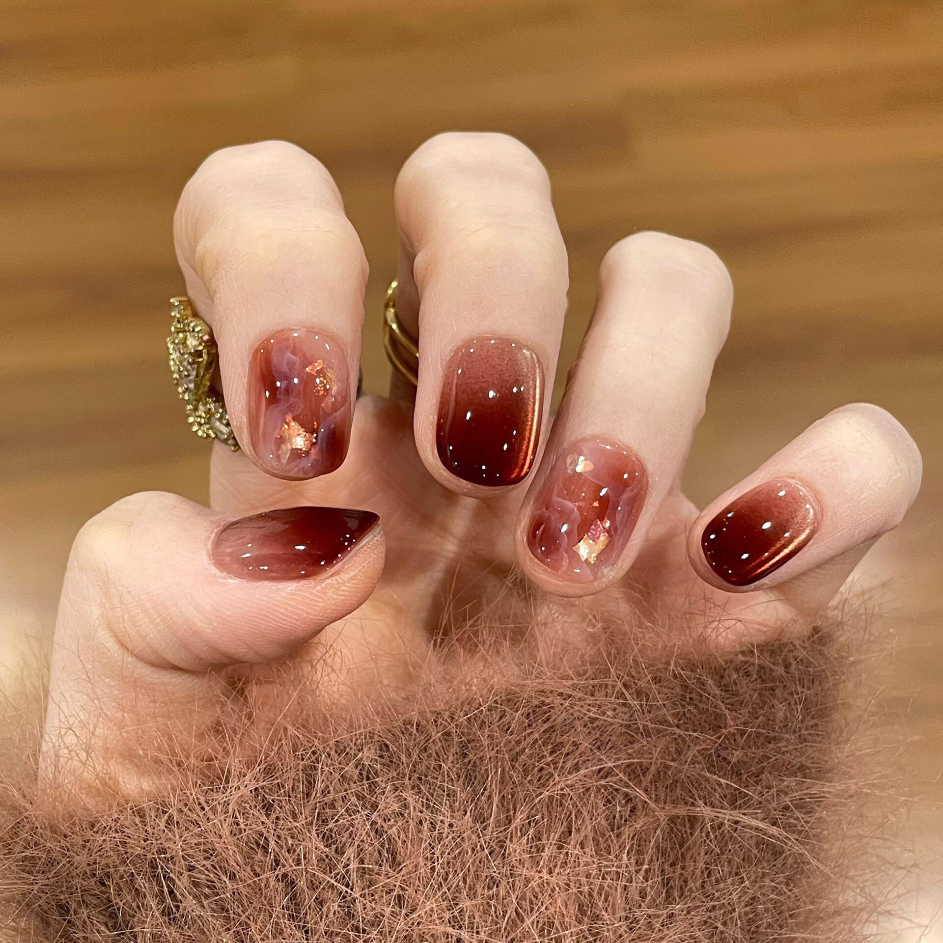 落日熔金纯手工穿戴甲猫眼琥珀色鎏金爆闪显白美甲贴片可拆卸,彩妆/香水/美妆工具,穿戴甲/甲片,淘宝优惠券,粉丝福利购,淘宝优惠卷