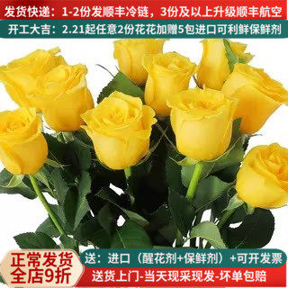 金枝玉叶玫瑰花鲜花直批花束云南昆明基地直发斗南黄花卉玫瑰插花