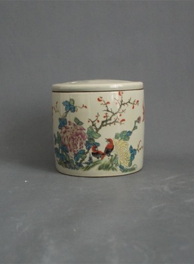 景德镇仿古风粉彩花鸟家居装饰