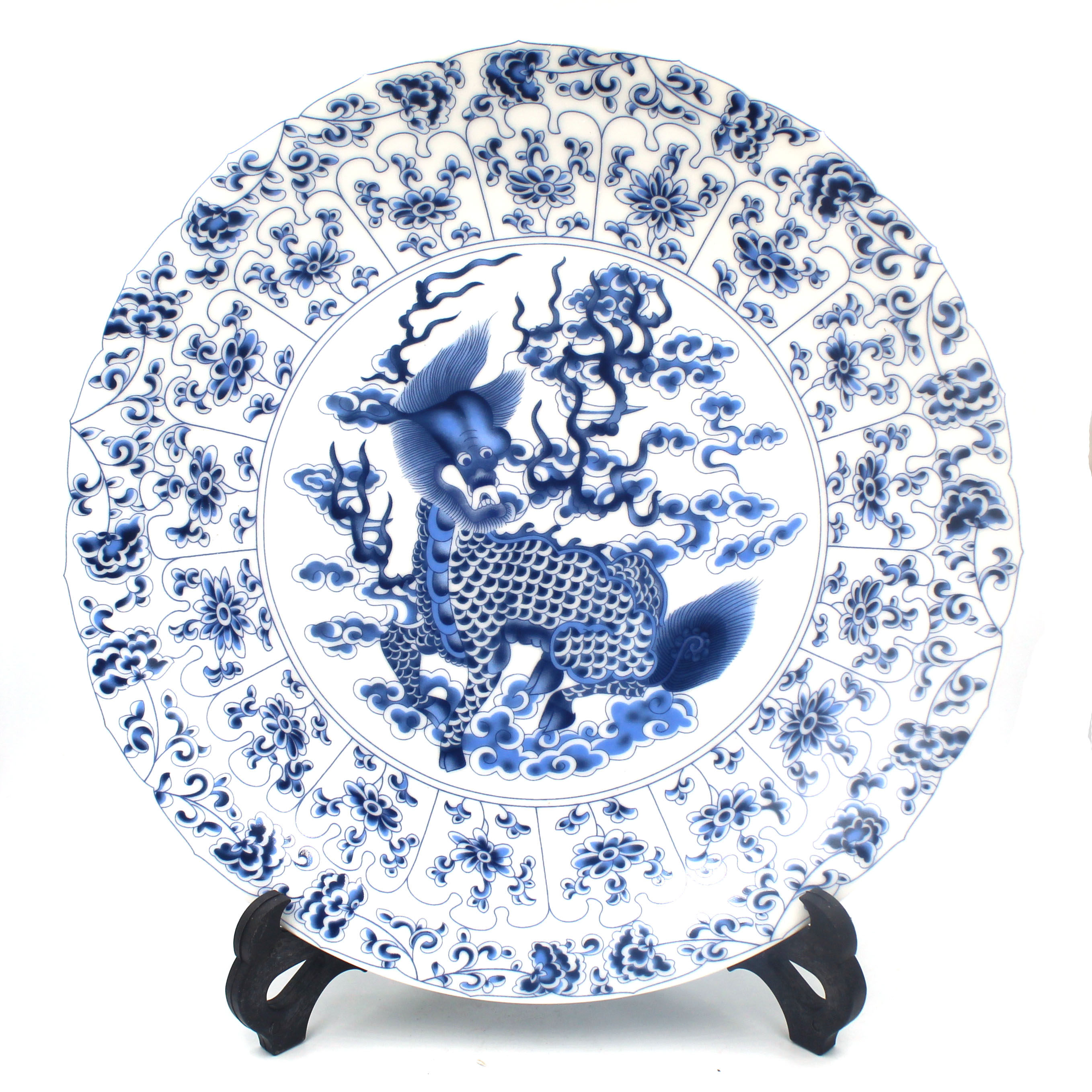 景德镇中式青花九龙陶瓷盘家居装饰办公摆件收藏仿古挂盘风水纳福,家居饰品,装饰摆件,淘宝优惠券,粉丝福利购,淘宝优惠卷