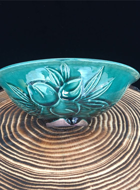 光绪绿釉瓷器古典风书房摆件包邮