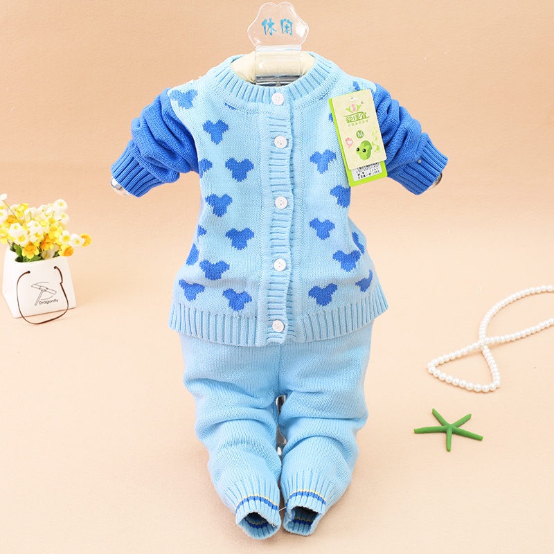 一个月两宝宝春装冬季男女12婴儿0-1外1-2岁毛衣套装8半5七十9八