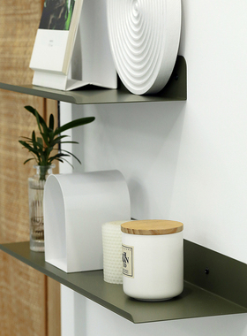 墨绿色墙上隔板 居家软装装饰板 收纳分层置物架  铁艺一字分层板