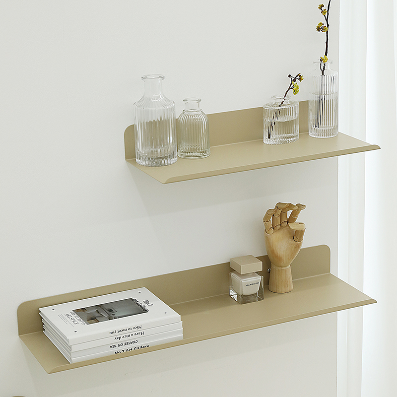 简约墙上隔板置物架 墙面铁艺分层板 北欧风格一字隔板客厅装饰架