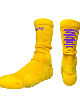 UZPO 篮球袜毛巾底高帮加厚耐磨防滑球队色横条能量条