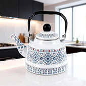 搪瓷凉水壶珐琅瓷茶壶家用烧水壶电磁炉燃气用清新碎花加厚搪瓷壶