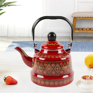 美式搪瓷壶热水壶凉水壶茶壶家用烧水壶电磁炉燃气用加厚珐琅瓷壶