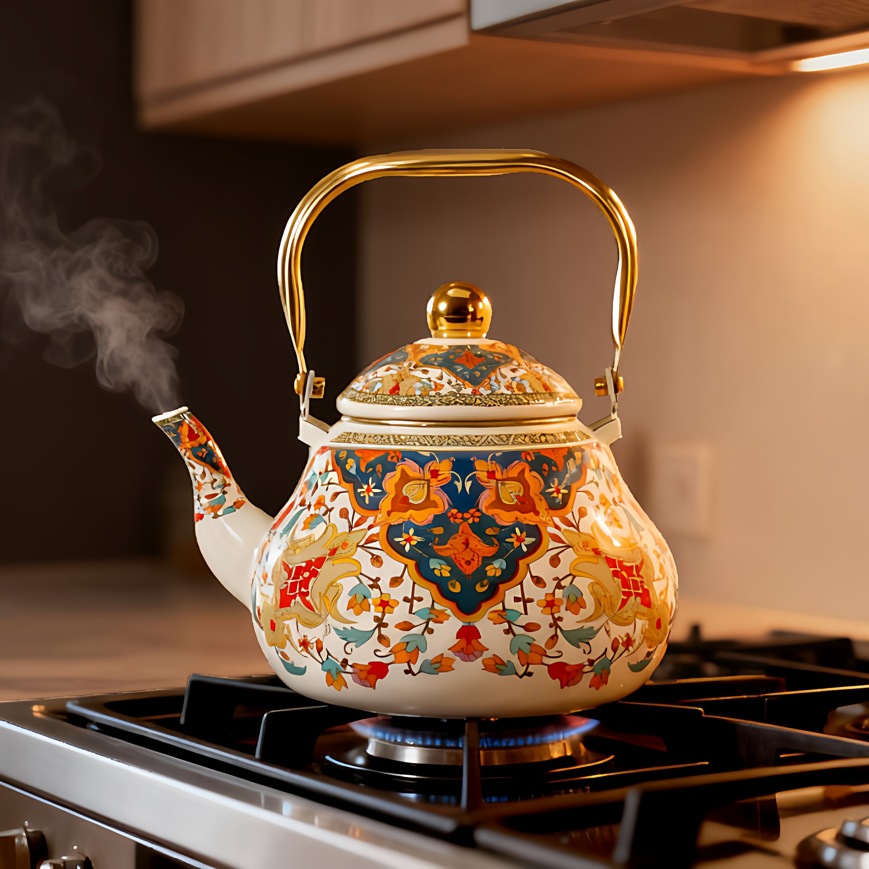 西域风搪瓷壶珐琅瓷烧水壶民族风奶茶壶客厅时尚茶壶俄罗斯风情壶