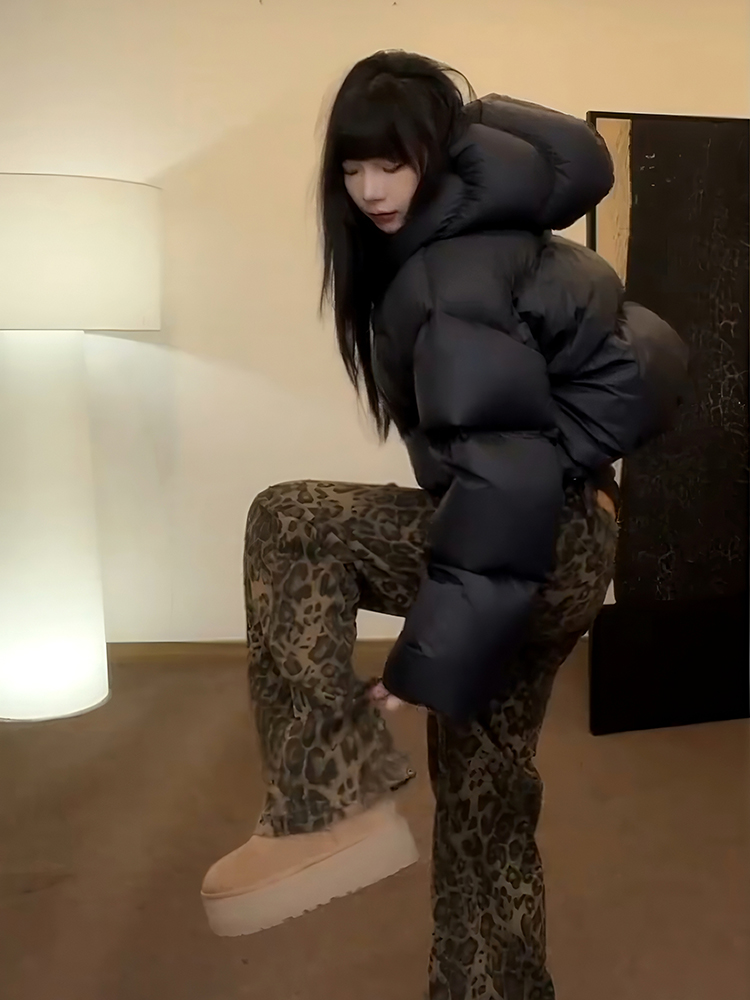 2025新款黑色羽绒棉袄女式冬季面包短袄加厚小棉袄棉袄