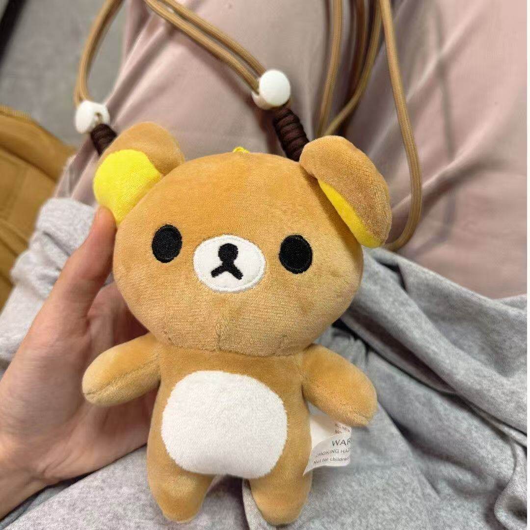 轻松熊公仔斜跨背夹可背可拆卸适用苹果17/16手机壳iphone15p软壳14搞笑13promax互买12mini整蛊xs保护套xr/x