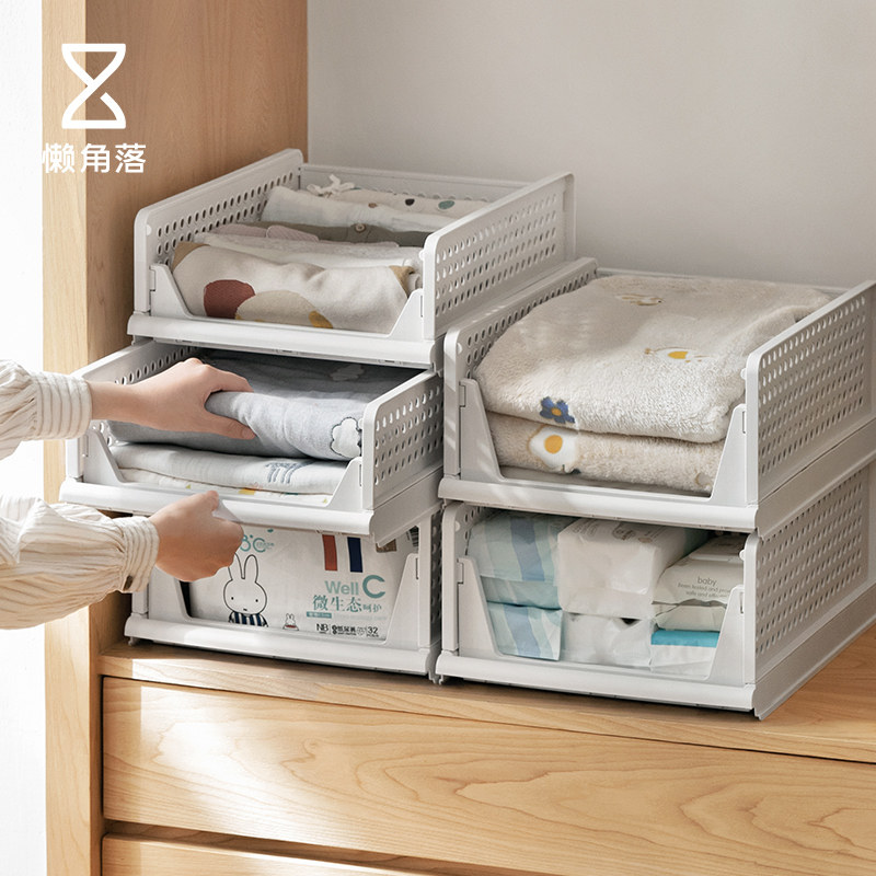 Tủ quần áo góc lười đựng đồ tấm ngăn nhiều tầng quần áo trẻ em gia dụng hộp đựng đồ kiểu ngăn kéo kệ sắp xếp tủ quần áo cách tầng