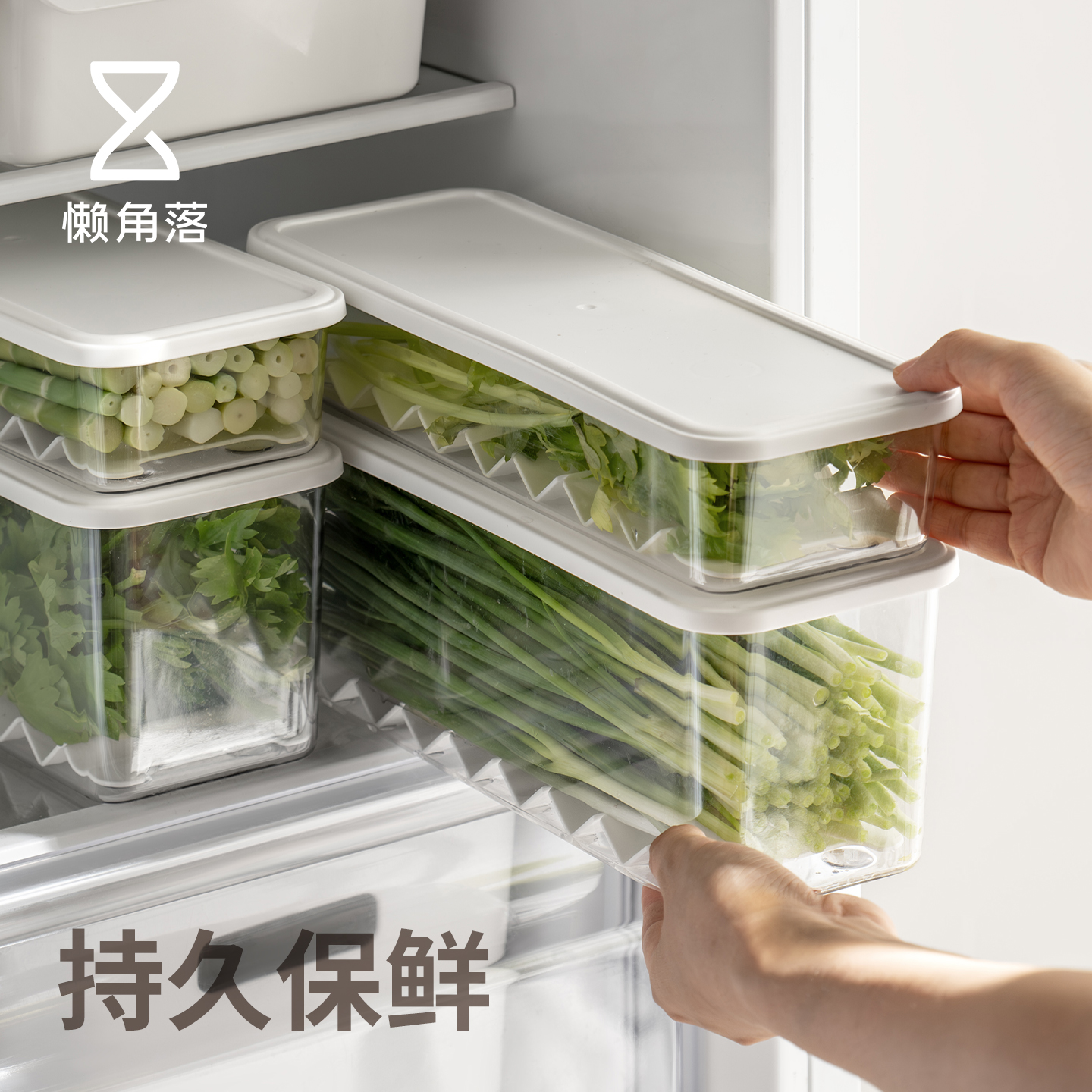 懒角落小葱香菜收纳盒空封保鲜