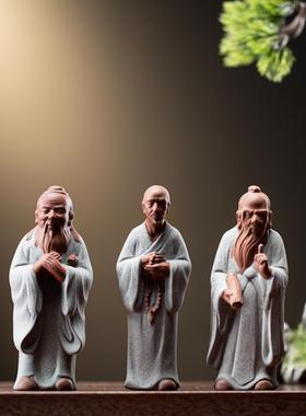 小号中式陶瓷历史人物老子孔子弘一法师神像客厅书房工艺品小摆件