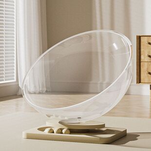 冬季四季实木猫窝凉窝转盘保暖亚克力窝夏季猫通用宠物用品太空舱