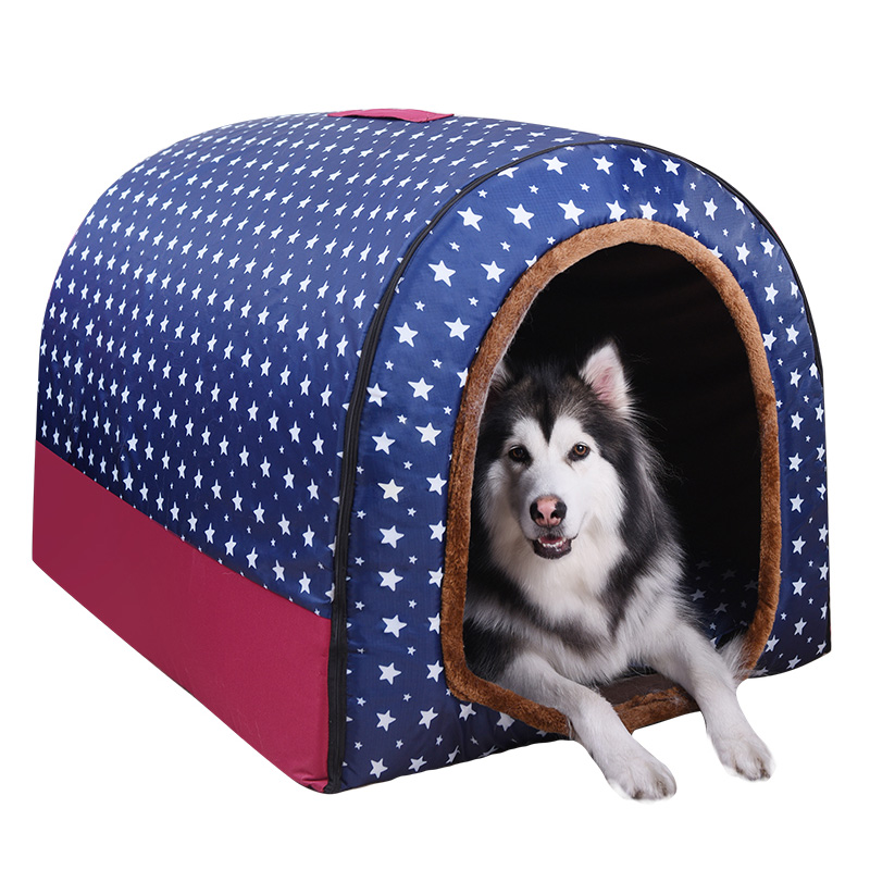 Dog kennel four seasons universal removable gold wool large dog house type dog kennel summer dog house dog bed pet products