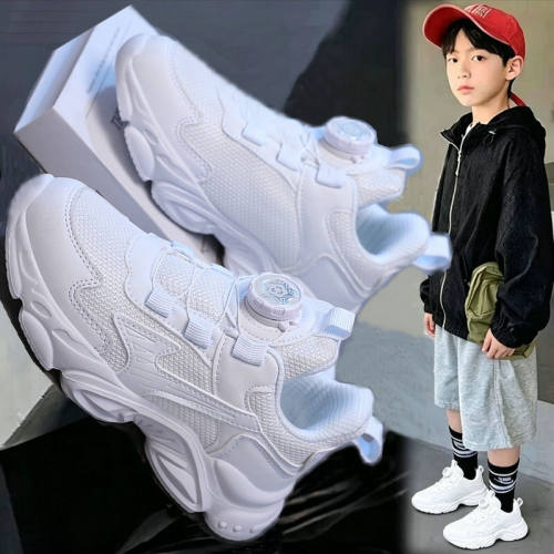 儿童小白鞋轻弹白色跑步运动鞋