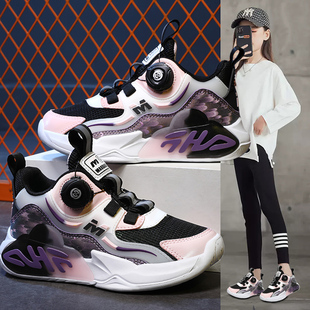 女童鞋子秋冬加绒二棉鞋儿童防水运动鞋女孩老爹鞋大童女鞋初中生