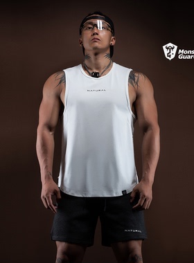 Monster Guardians N系列男子210g重磅棉运动健身凉感训练背心夏