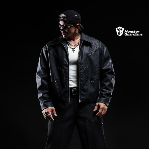 MSGD男子机能风酷感皮衣外套