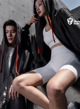 MonsterGuardians情侣卫衣连帽拉链开衫男秋冬宽松运动外套女MSGD