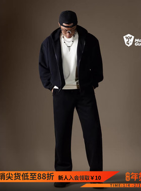 Monster Guardians N系列男子薄款针织连帽运动休闲卫衣长裤套装